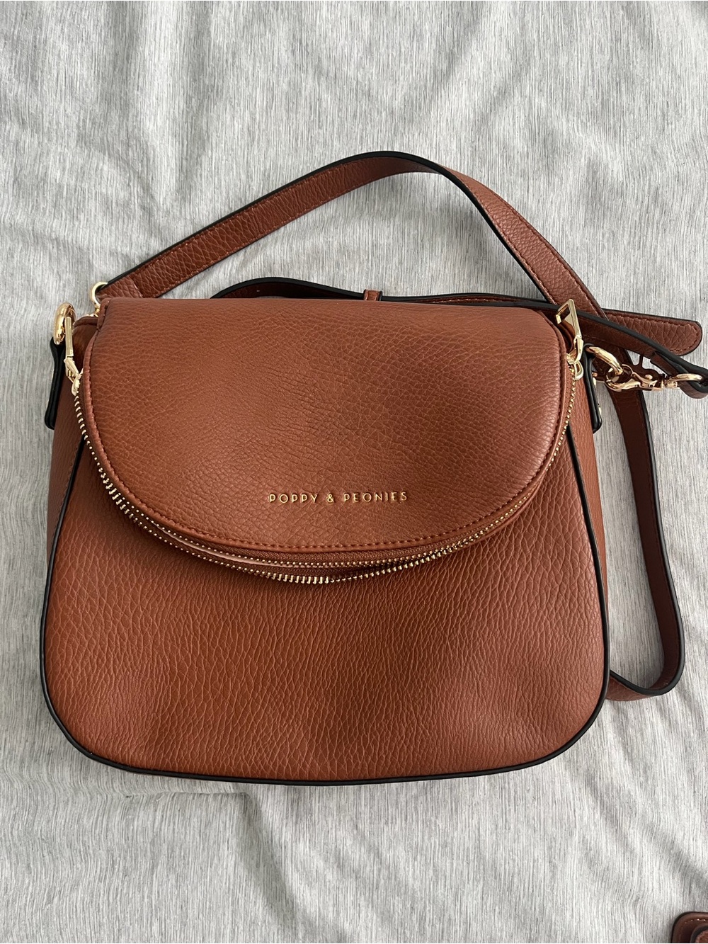 Poppy & Peonies Mini Downtown Crossbody - Chestnut